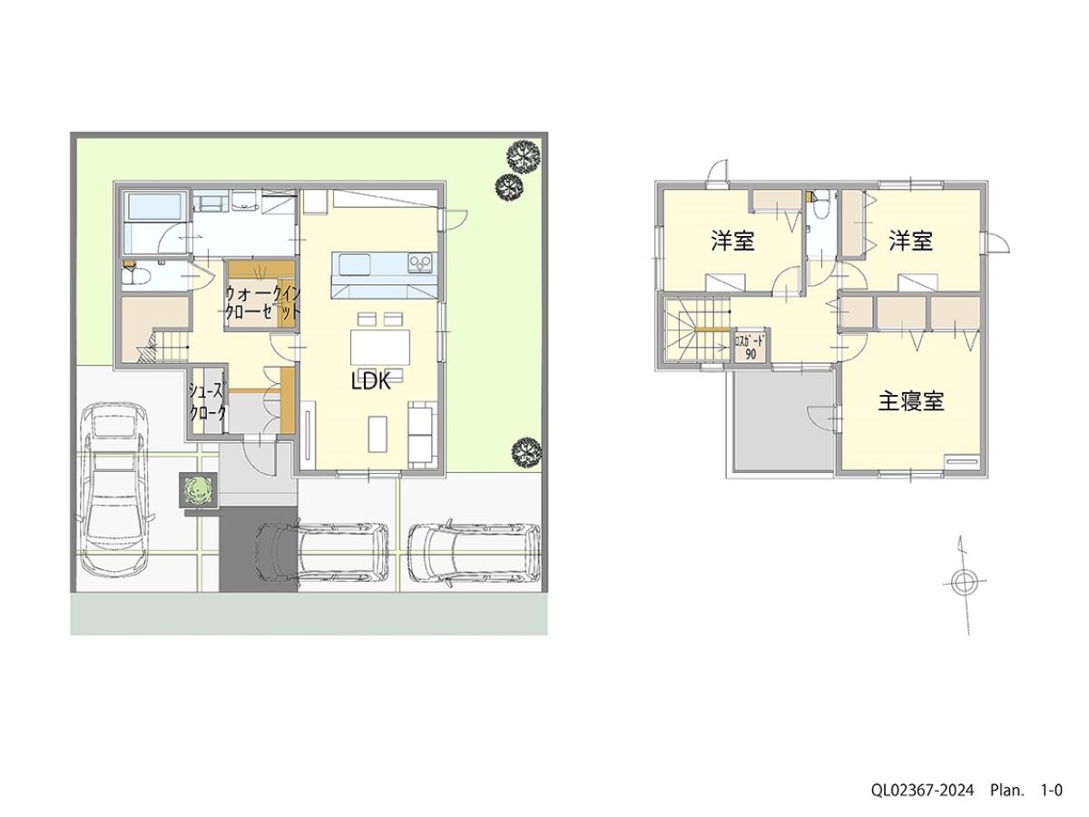 イイコトテラス岩出市波分 土地 区画番号No.4 「家事動線スッキリ！収納も充実したプラン」 <br>建物タイプ:ｉ－ｓｍｉｌｅⅡ+/延床面積:100.95㎡(30.53坪) <br>建物本体価格(参考):2,210万円(税込み)<br>