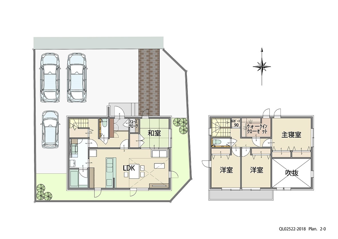 スマートタウン和多田 土地 区画番号No.1 「欲しい！が詰まった充実プラン」 <br>建物タイプ:グラン・スマート/延床面積:107.4㎡(32.48坪) <br>建物本体価格(参考):2,825万円(税込み)<br>