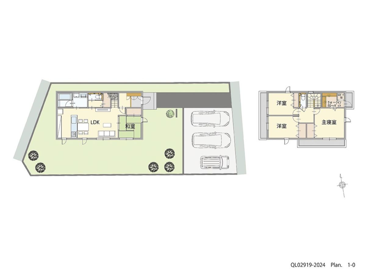 イイコトテラス宇都宮清原中央 土地 区画番号No.54 「２階に３バルコニー！採光と風通し抜群の４LDKプラン。」 <br>建物タイプ:ｉ－ｓｍｉｌｅⅡ/延床面積:105.87㎡(32.02坪) <br>建物本体価格(参考):2,221万円(税込み)<br>