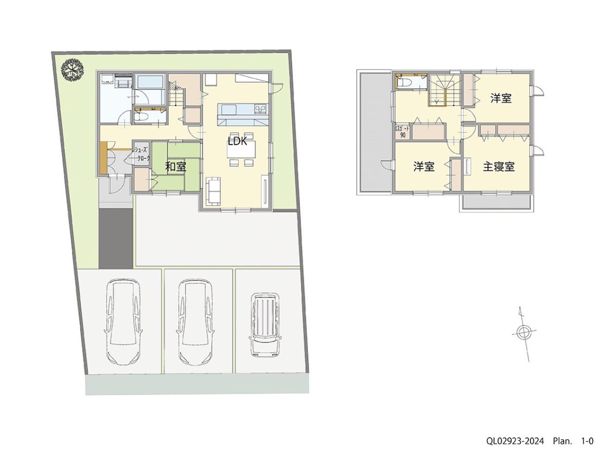 イイコトテラス宇都宮清原中央 土地 区画番号No.58 「SC＋広々バルコニー！４LDKで収納と開放感を両立。」 <br>建物タイプ:ｉ－ｓｍｉｌｅⅡ/延床面積:107.53㎡(32.51坪) <br>建物本体価格(参考):2,282万円(税込み)<br>