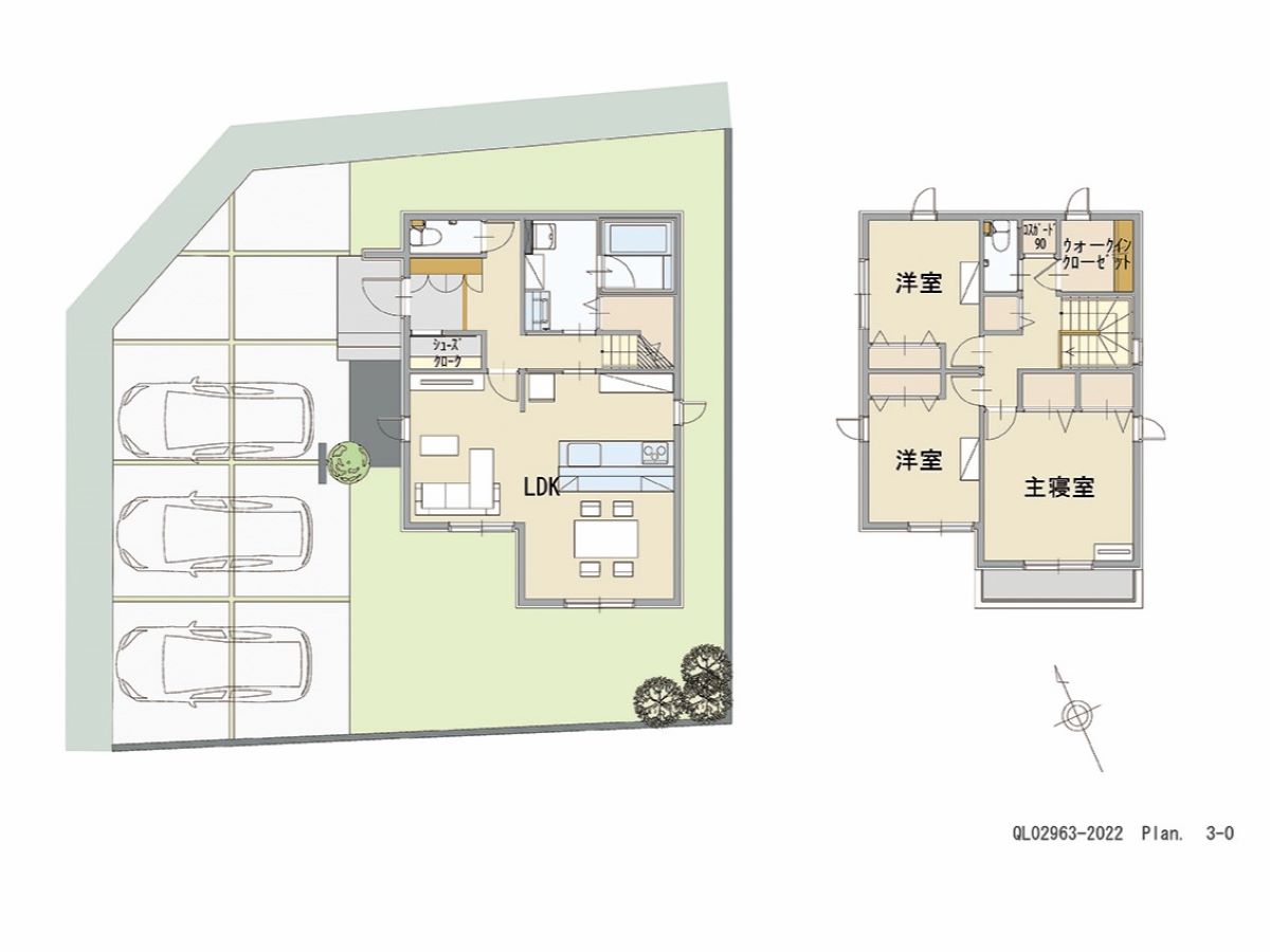 イイコトテラス小山市中久喜 土地 区画番号No.29 「広々18帖LDKを中心に家族が集まる家」 <br>建物タイプ:ｉ－ｓｍｉｌｅⅢ＋/延床面積:104.21㎡(31.51坪) <br>建物本体価格(参考):2,246万円(税込み)<br>