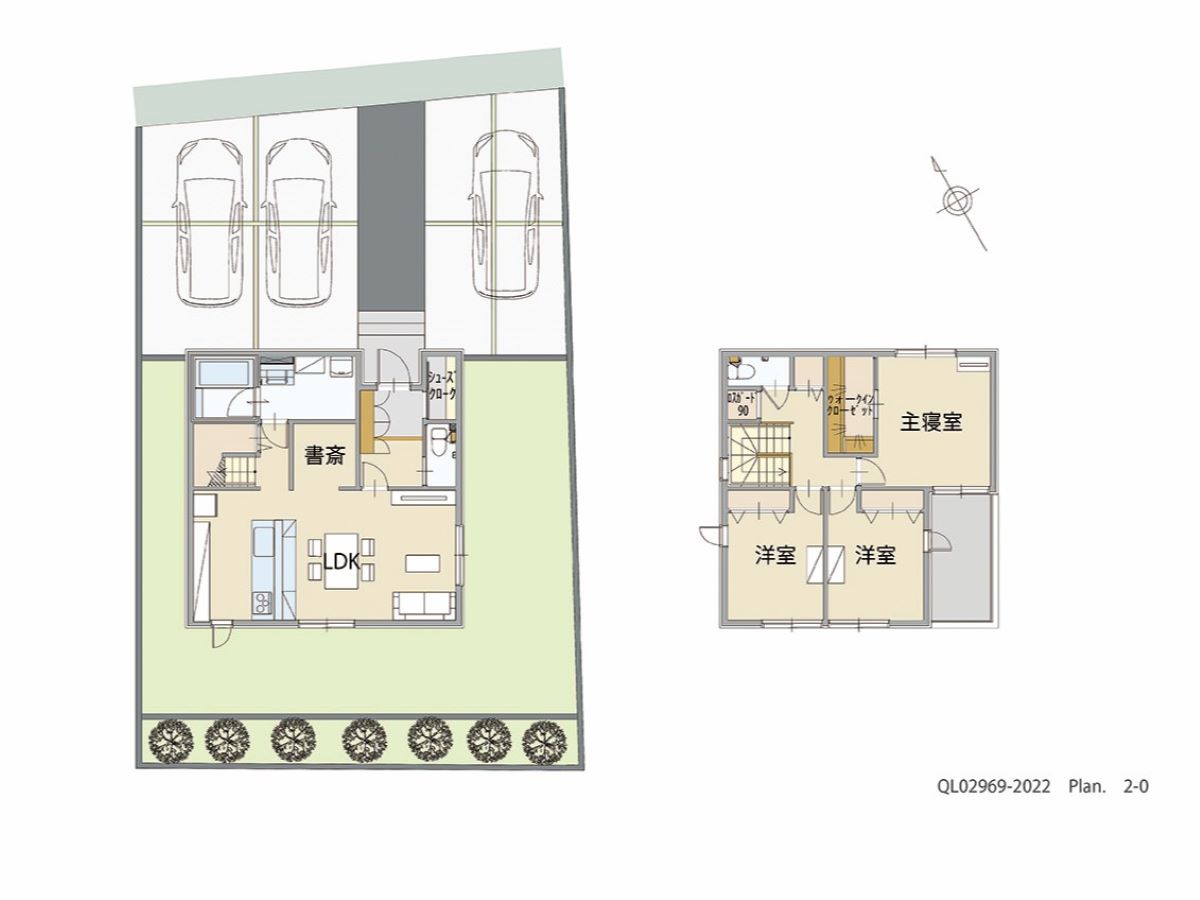 イイコトテラス小山市中久喜 土地 区画番号No.35 「書斎付きのプライベート空間も充実プラン」 <br>建物タイプ:ｉ－ｓｍｉｌｅⅢ＋/延床面積:99.24㎡(30.01坪) <br>建物本体価格(参考):2,212万円(税込み)<br>