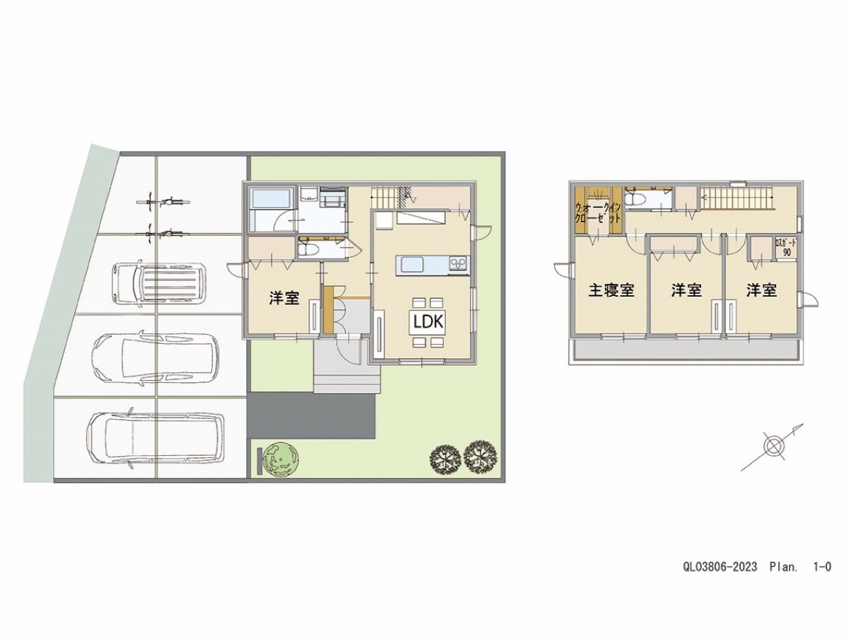 「南からの日差しを取り入れた全部屋ぽかぽかプラン」 <br>建物タイプ:ｉ－ｓｍｉｌｅⅢ＋/延床面積:94.18㎡(28.48坪) <br>建物本体価格(参考):2,099万円(税込み)<br>