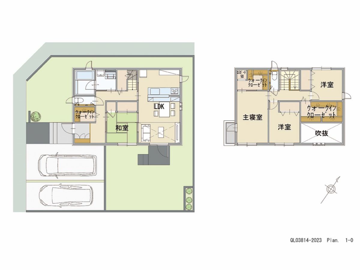 「収納充実！１、２階それぞれウォークインクローゼット採用プラン」 <br>建物タイプ:ｉ－ｓｍｉｌｅⅢ＋/延床面積:110.74㎡(33.49坪) <br>建物本体価格(参考):2,429万円(税込み)<br>