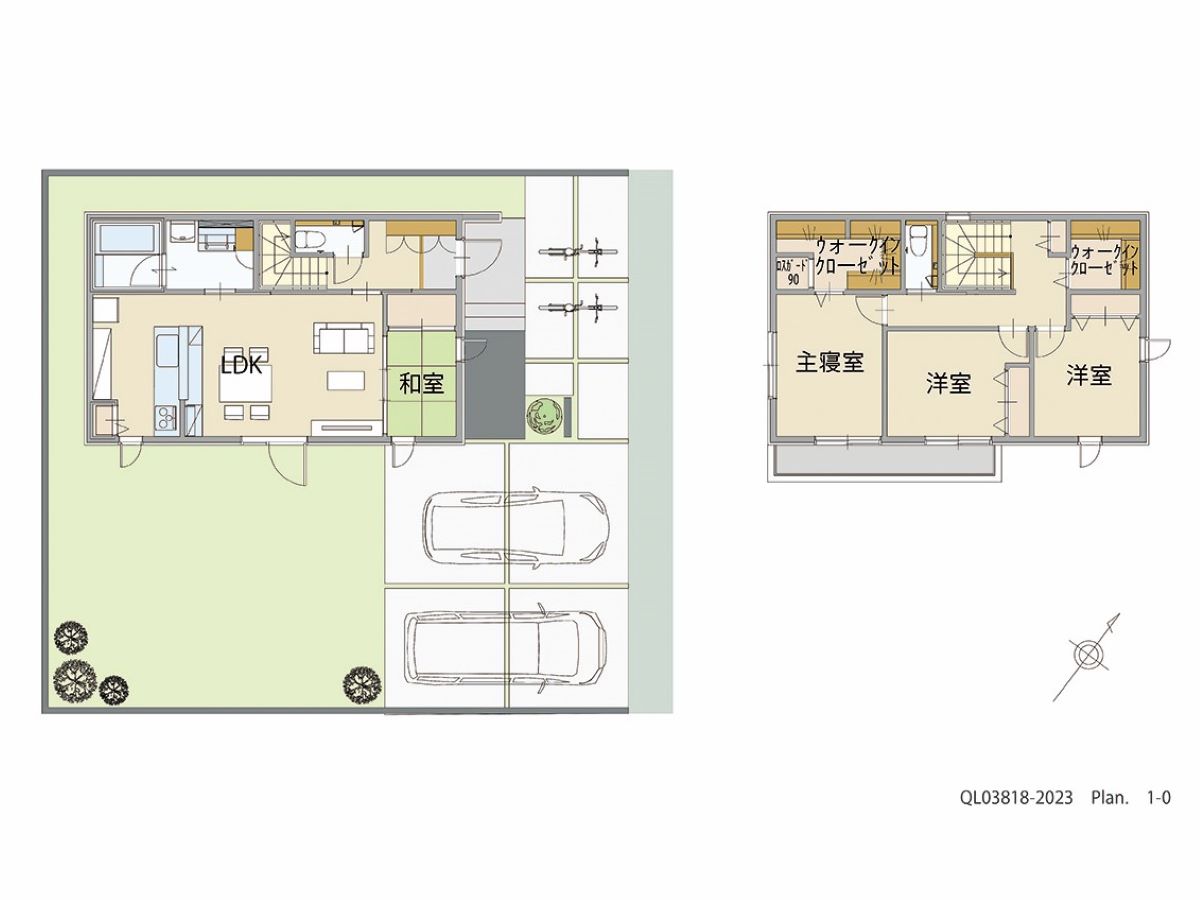 「和室が隣接した日差しが降り注ぐ明るいLDKプラン」 <br>建物タイプ:ｉ－ｓｍｉｌｅⅢ＋/延床面積:100.86㎡(30.5坪) <br>建物本体価格(参考):2,196万円(税込み)<br>