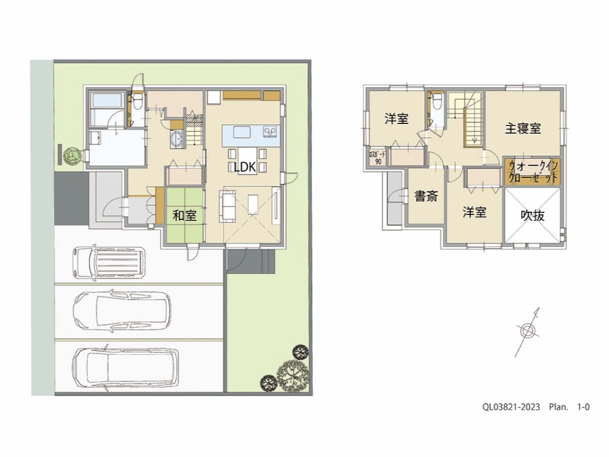 「和室や書斎でプライベート空間も充実プラン」 <br>建物タイプ:ｉ－ｓｍａｒｔⅡ/延床面積:110.01㎡(33.27坪) <br>建物本体価格(参考):2,753万円(税込み)<br>