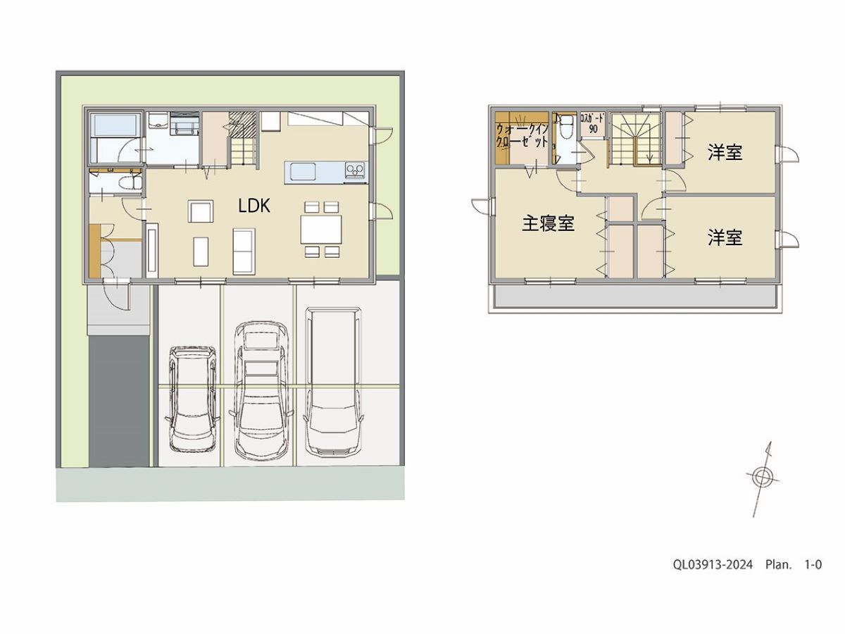 イイコトテラス阿久比町宮津 土地 区画番号No.4 「20帖超のLDK。家族のつながりと開放感重視プラン」 <br>建物タイプ:ｉ－ｓｍｉｌｅⅢＷ/延床面積:100.86㎡(30.5坪) <br>建物本体価格(参考):2,074万円(税込み)<br>