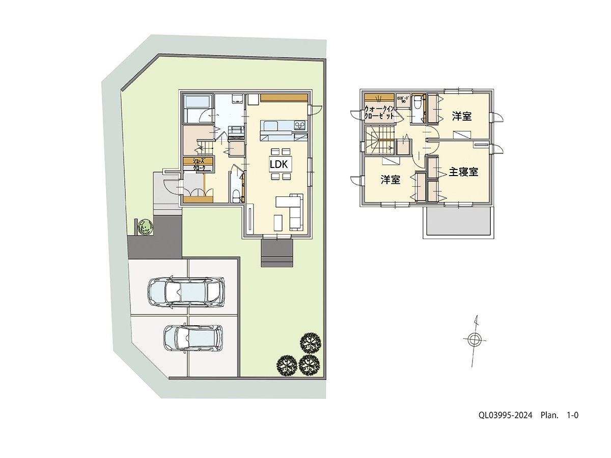 イイコトテラス佐野新都市 土地 区画番号No.1 「物が多くても安心!大満足の収納プラン」 <br>建物タイプ:i-cubeⅢ/延床面積:100.85㎡(30.49坪) <br>建物本体価格(参考):2,311万円(税込み)<br>