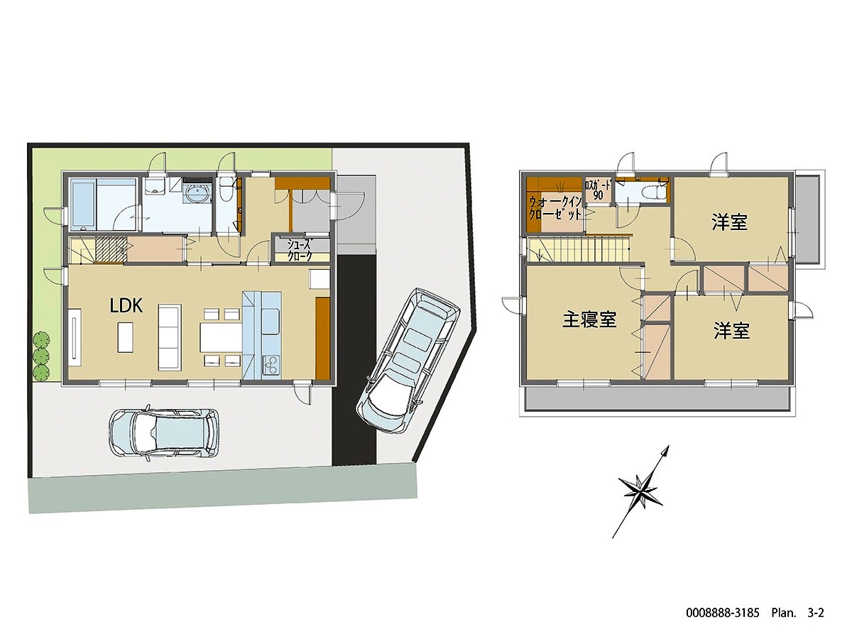 鶴ヶ島市脚折宿泊棟 モデルハウス 区画番号No.1 間取り図
