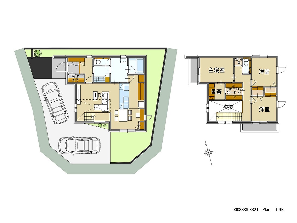 犬山市五郎丸分譲 モデルハウス 区画番号No.C 間取り図