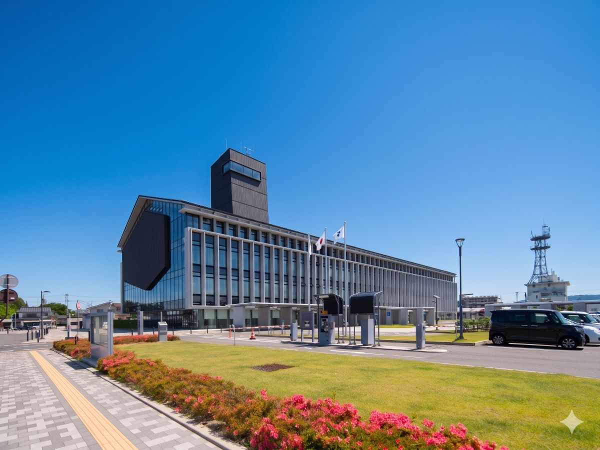 須賀川市役所まで約1.9km～2km（徒歩24分～25分／車で約5分）　各種相談、住民票所得や印鑑証明発行などの手続きがスムーズにできます。相談窓口が近くにあると便利ですね。
