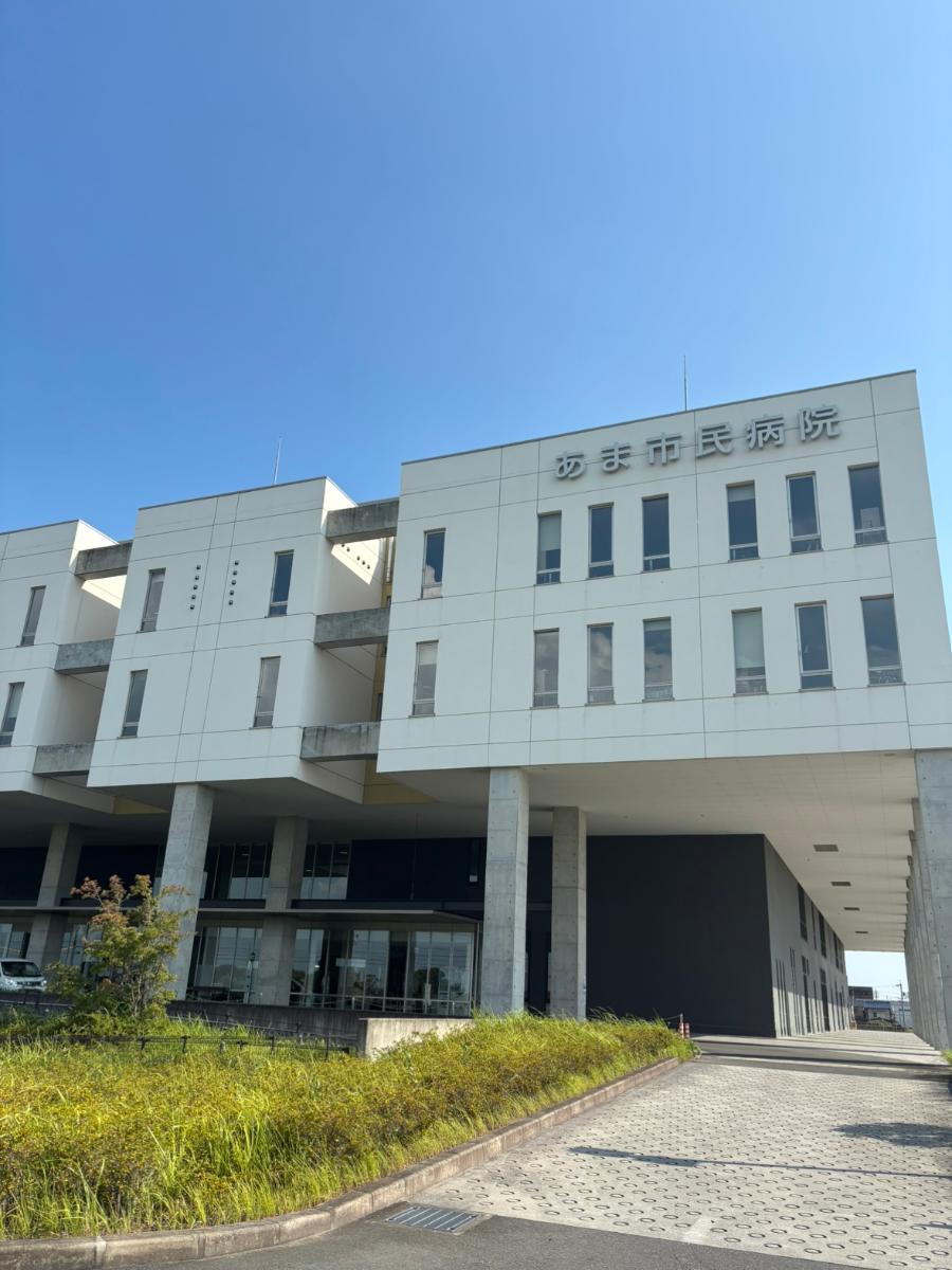 あま市民病院まで約2.2km（車で約7分）　地域の皆様が安心して暮らしていけるよう24時間365日で救急医療体制を整えており、地域の皆様の生活を健康面から支える病院です。