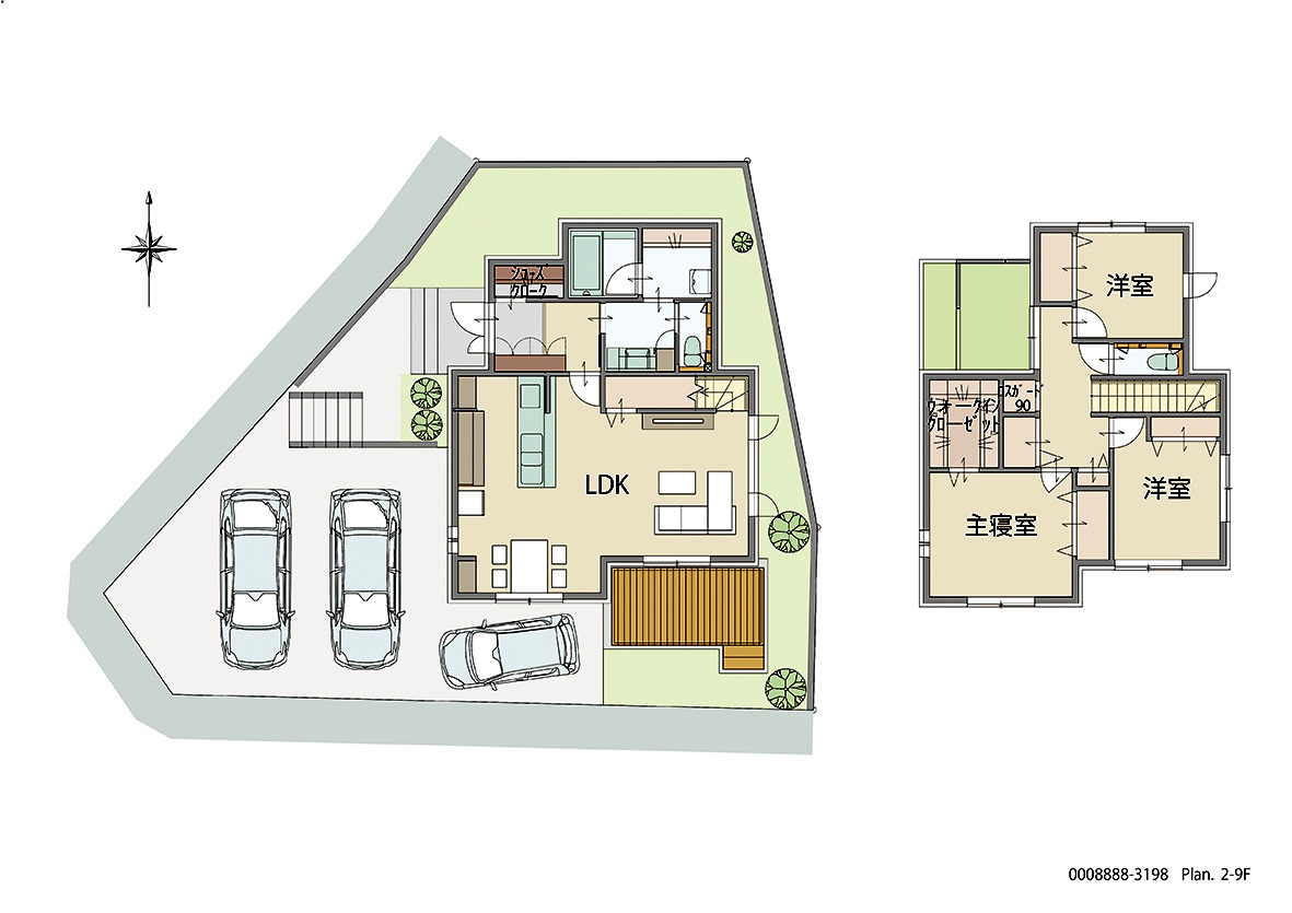 イイコトテラス岡崎市戸崎宿泊棟 モデルハウス 区画番号No.1 間取り図