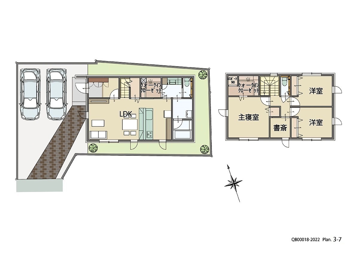 安佐北区可部３丁目 戸建 区画番号No.2 間取り図