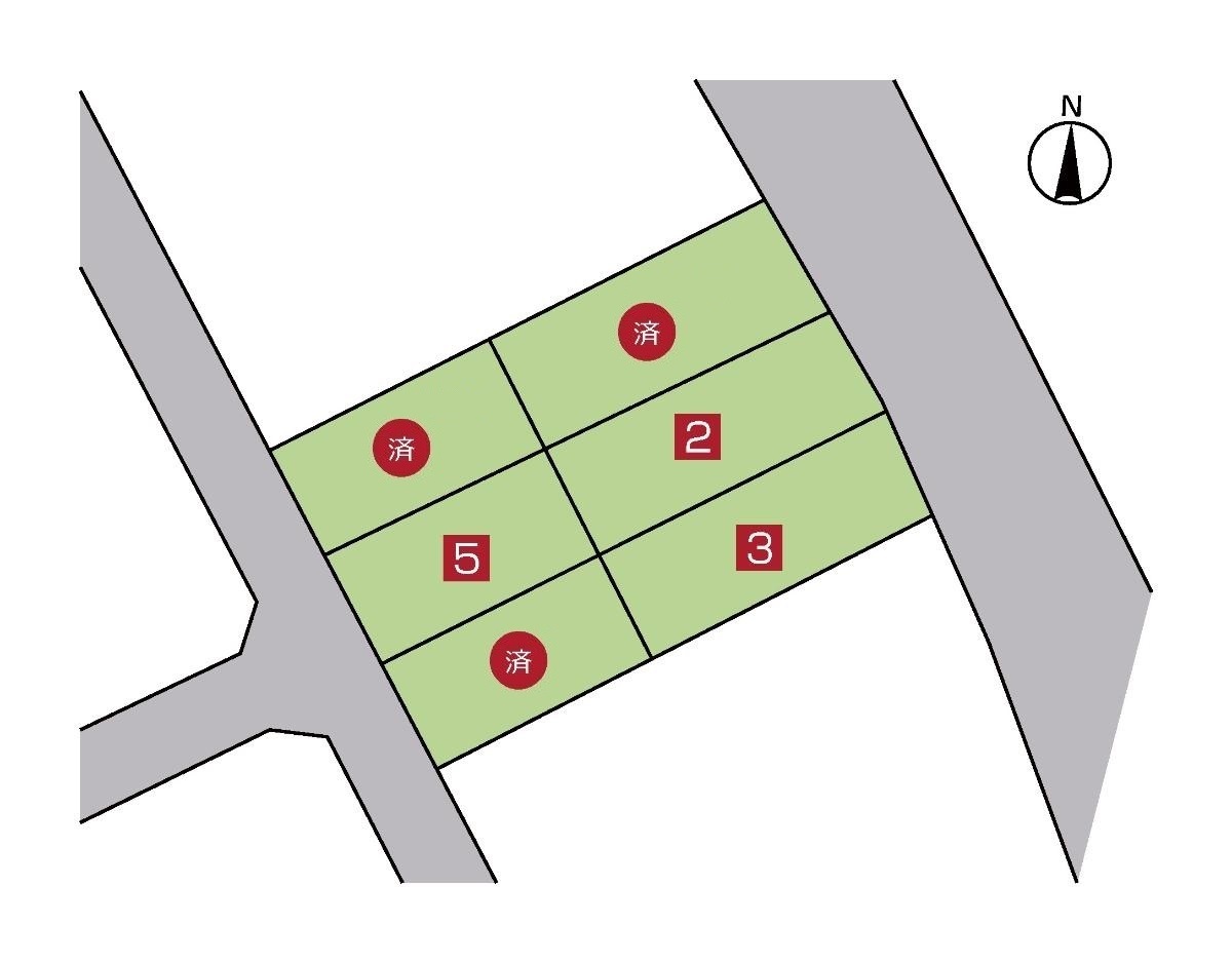 加西市北条町古坂 土地 全6区画の綺麗な長方形の分譲地です！　