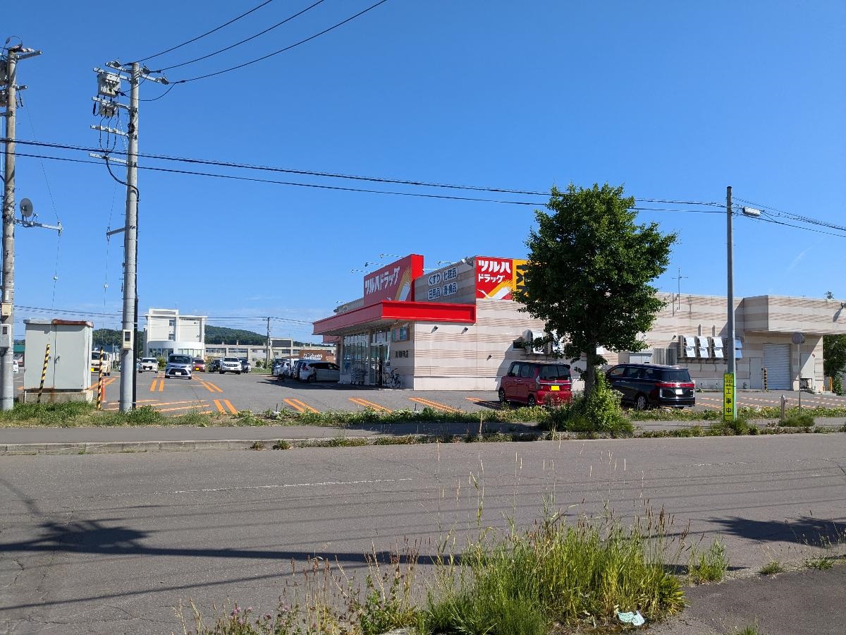 ツルハドラッグ滝川新町店まで約800m（徒歩10分）　大きなドラックストア。道を挟んで本屋（TSUTAYA　BOOKSTORE滝川）・飲食店（びっくりドンキー滝川店）などがあります。