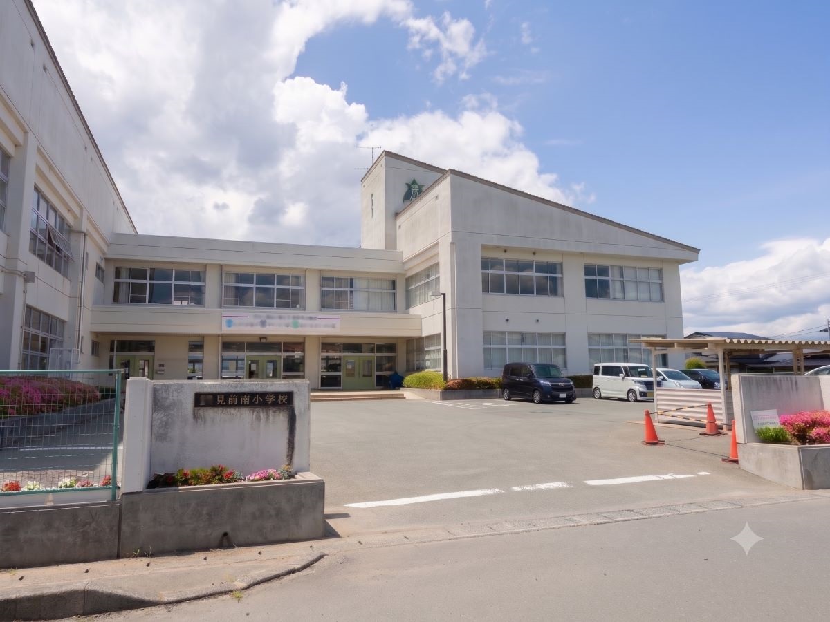 見前南小学校まで約650m（徒歩9分）　緑も多く良い環境の小学校です。パパもママも安心してお子様を送り出せますね。