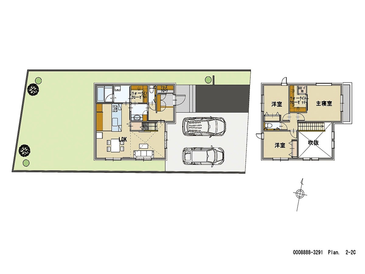 イイコトテラス木田 モデルハウス 区画番号No.1 間取り図