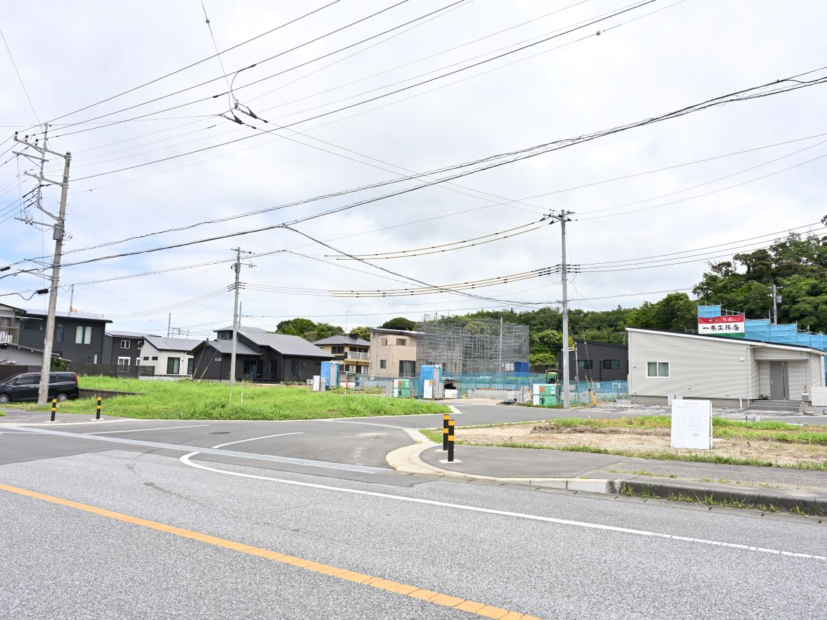 新しいコミュニティの輪が広がり、ご家族ぐるみの交流が広がります。(南西側からの分譲地全体の様子。)　