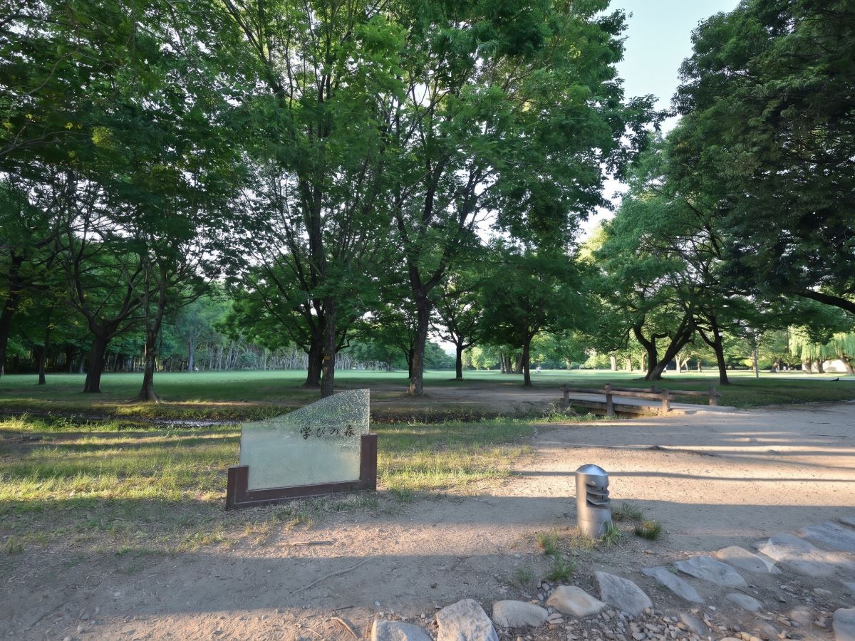 学びの森まで約1km（徒歩13分）　お散歩にぴったりの公園です。街を離れて別世界に来てしまったようなゆったりとした時間をお過ごしください。