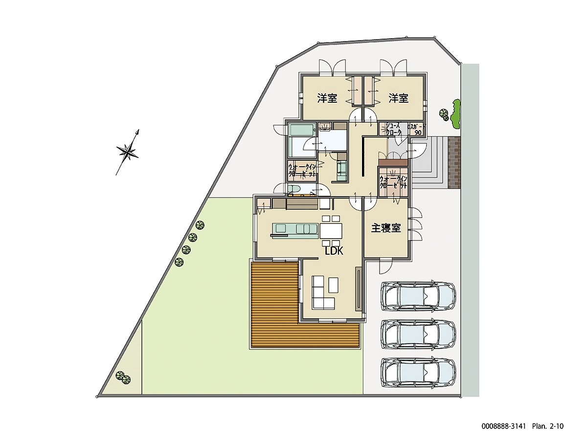 多肥宿泊体験棟 モデルハウス 区画番号No.B-4 間取り図