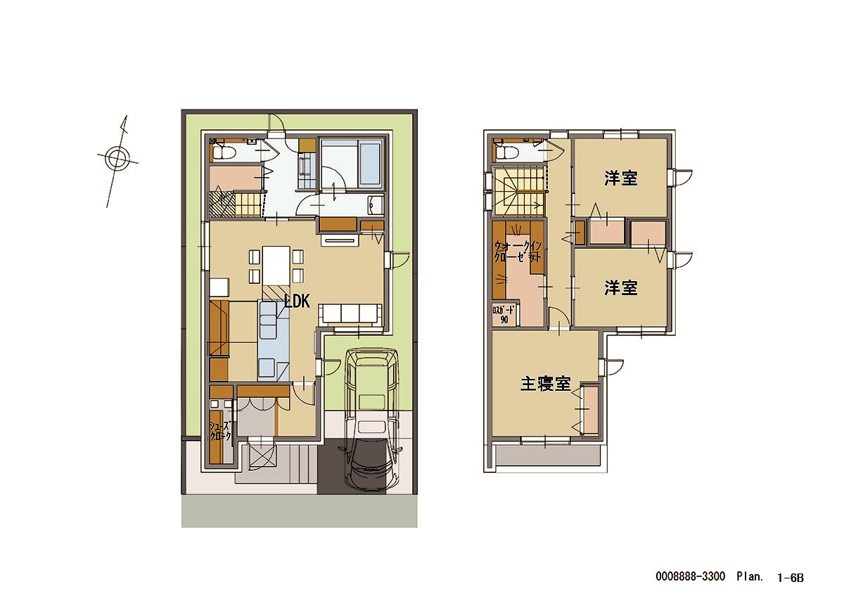 イイコトテラス堺・菱木 モデルハウス 区画番号No.1期‐5 間取り図