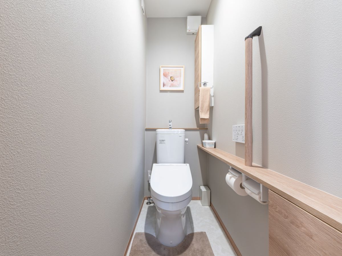 イイコトテラス堺・菱木 モデルハウス 区画番号No.1期‐5 2Fトイレです。トイレにも床暖房付きで安心です！