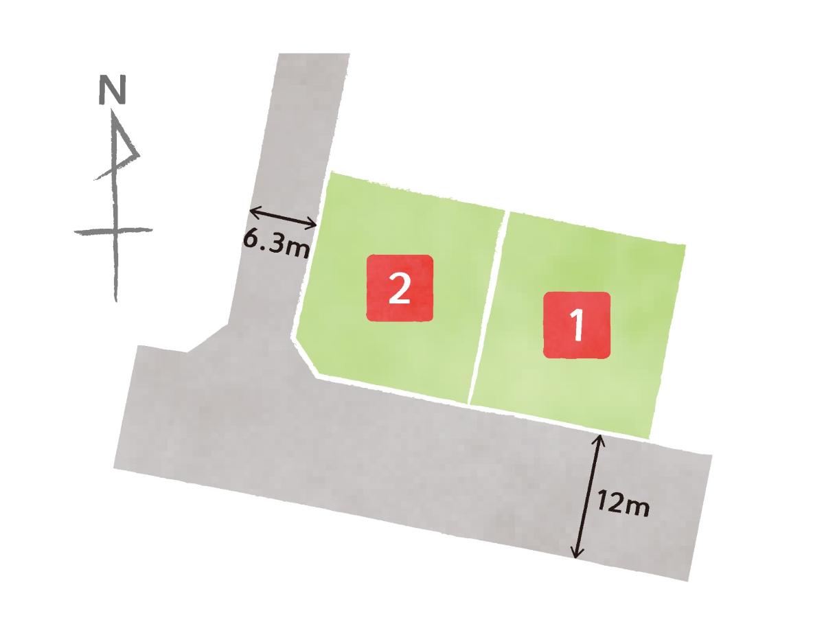 常磐の杜 土地 区画１分譲、区画２土地　