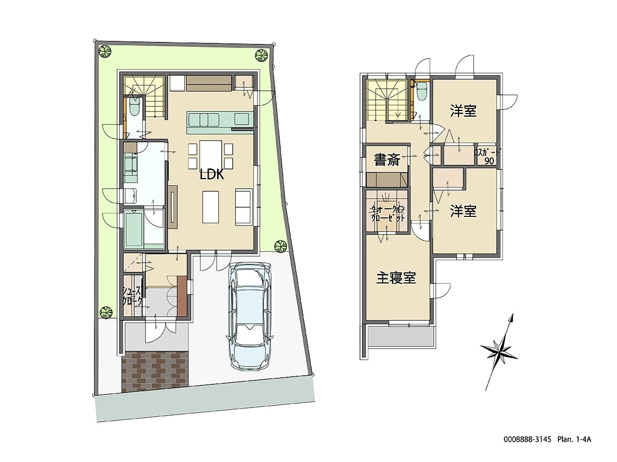 戸塚区戸塚町宿泊体験棟用地１宅 モデルハウス 区画番号No.1 間取り図