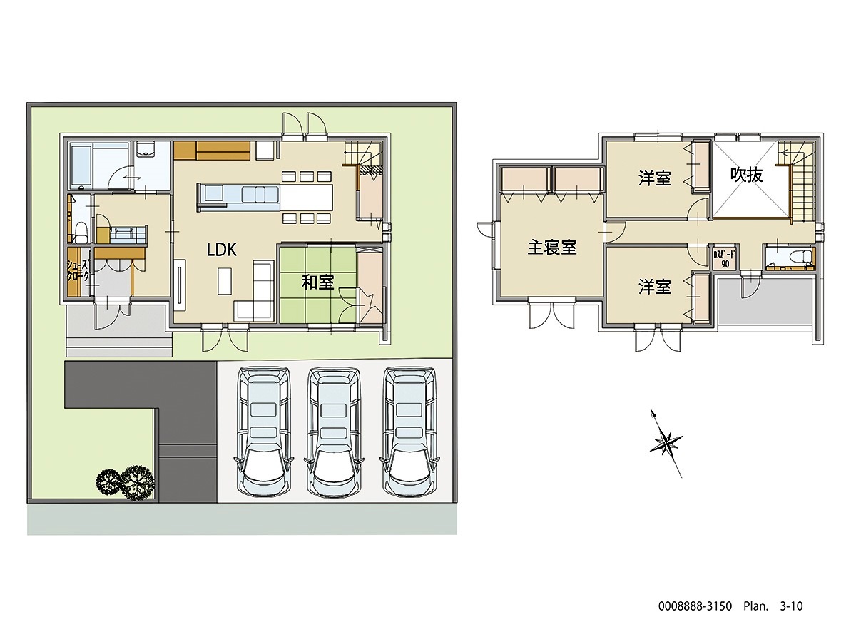 伊達市中道 分譲住宅 モデルハウス 区画番号No.6 間取り図