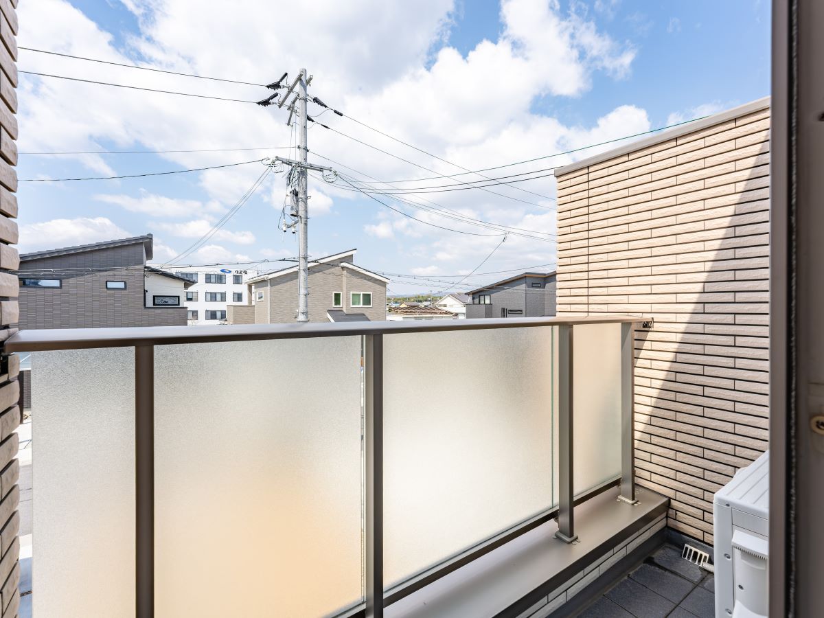広陵町三吉 モデルハウス 区画番号No.宅地C バルコニーです。