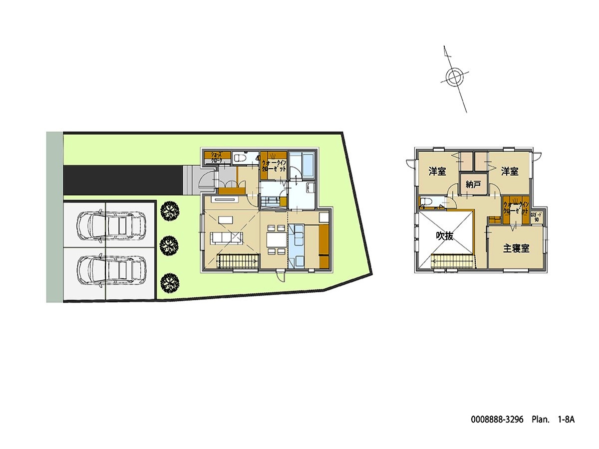 むさし野南分譲住宅 モデルハウス 区画番号No.1 間取り図