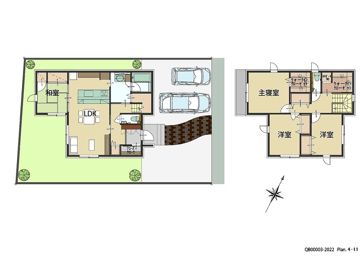 福山市神辺町川北５区画 戸建 区画番号No.3 間取り図