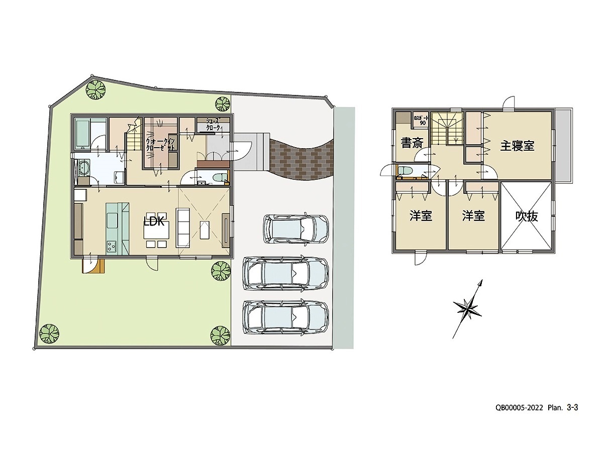 福山市神辺町川北5区画 戸建 区画番号No.5 間取り図