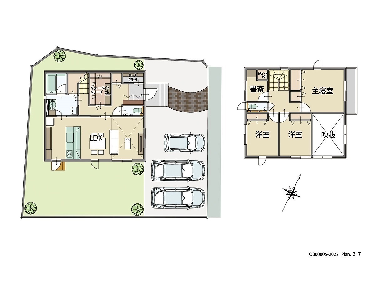 福山市神辺町川北５区画 戸建 区画番号No.5 間取り図
