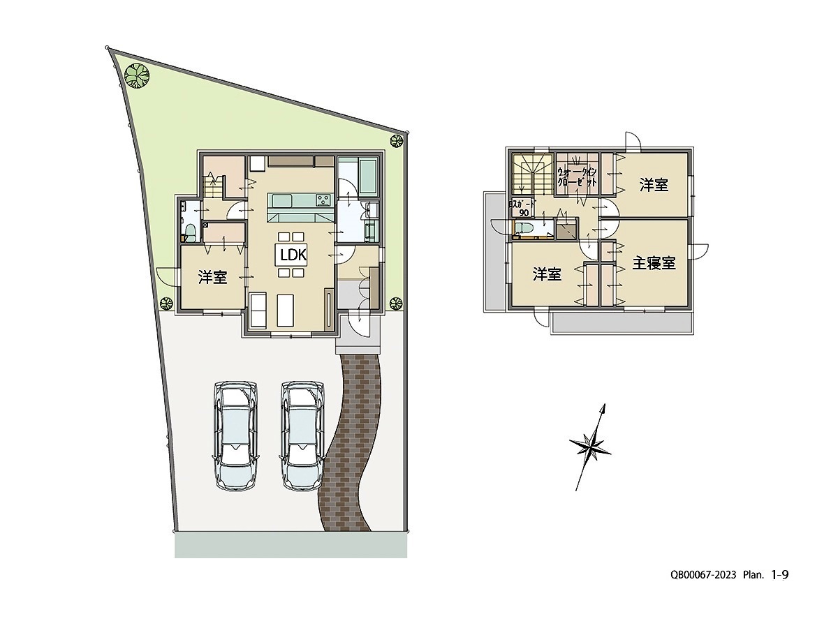 イイコトテラス津之郷Ⅱ期 戸建 区画番号No.1 間取り図
