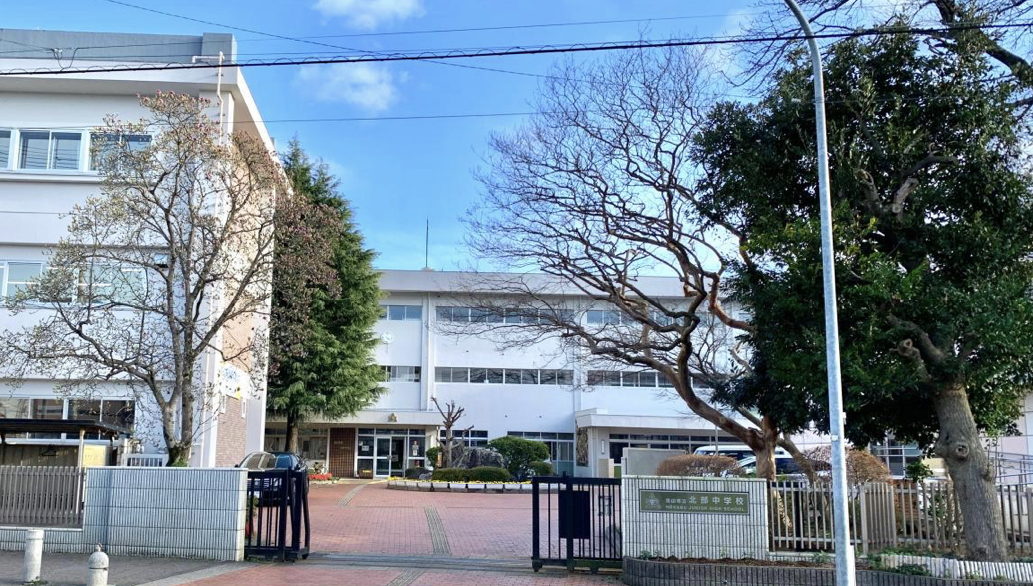 熊本市北区梶尾町 土地 北部中学校まで約3.4km～3.5km（車で約5分）　各、部活動に力を入れた、歴史古い学校です。