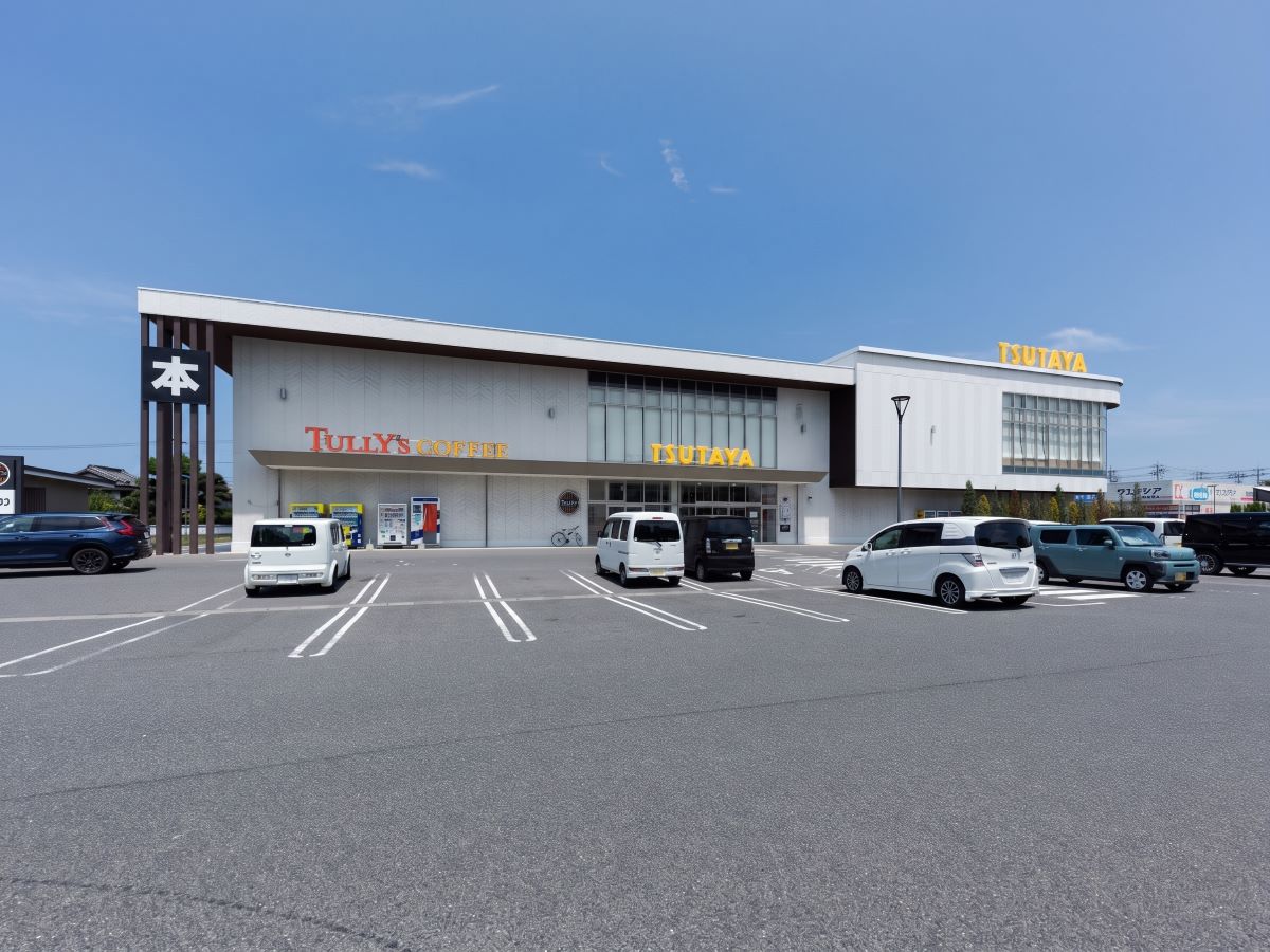 TSUTAYA 東福原店まで約1.4km（徒歩18分／車で約4分）　様々な買い物ができる複合施設です。併設のタリーズコーヒーもおすすめのカフェスポットです。