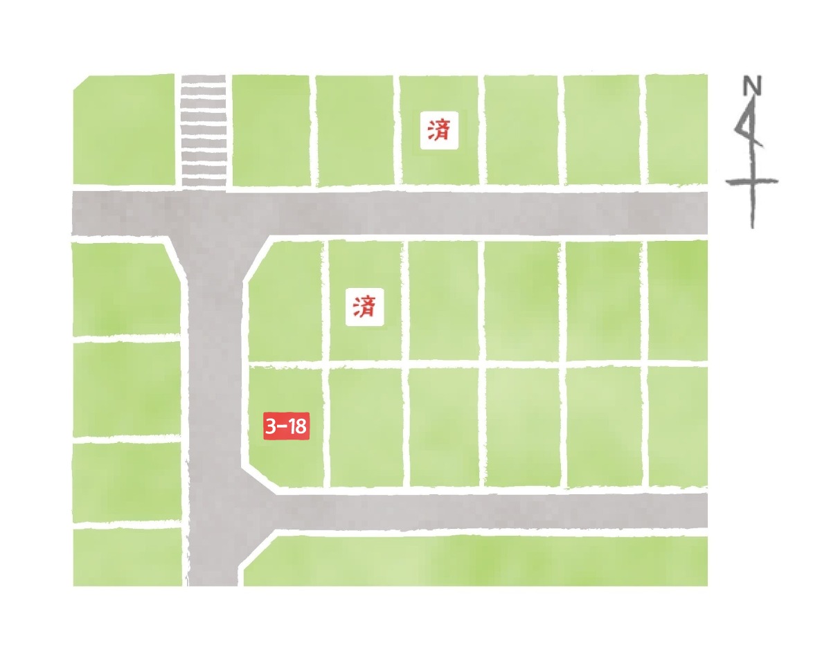 20工区　区画図：全48区画のスケールで創る統一感のある街並み。歩くだけで心地よい住宅街へ。 　