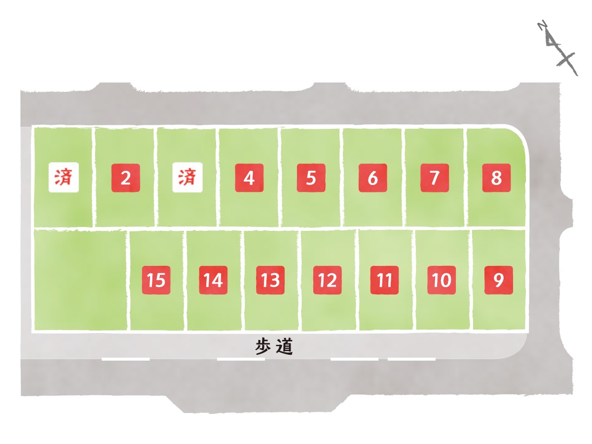 全15区画の分譲地です。名古屋・名鉄バスセンターへ向かう高速バスの乗り場が近く、通勤も便利です！　