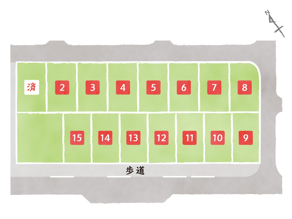 全15区画の分譲地です。名古屋・名鉄バスセンターへ向かう高速バスの乗り場が近く、通勤も便利です！　