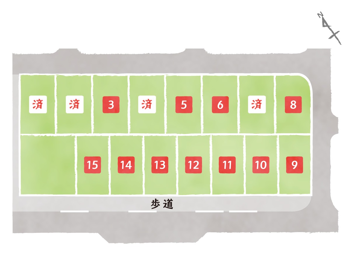 全15区画の分譲地です。名古屋・名鉄バスセンターへ向かう高速バスの乗り場が近く、通勤も便利です！　