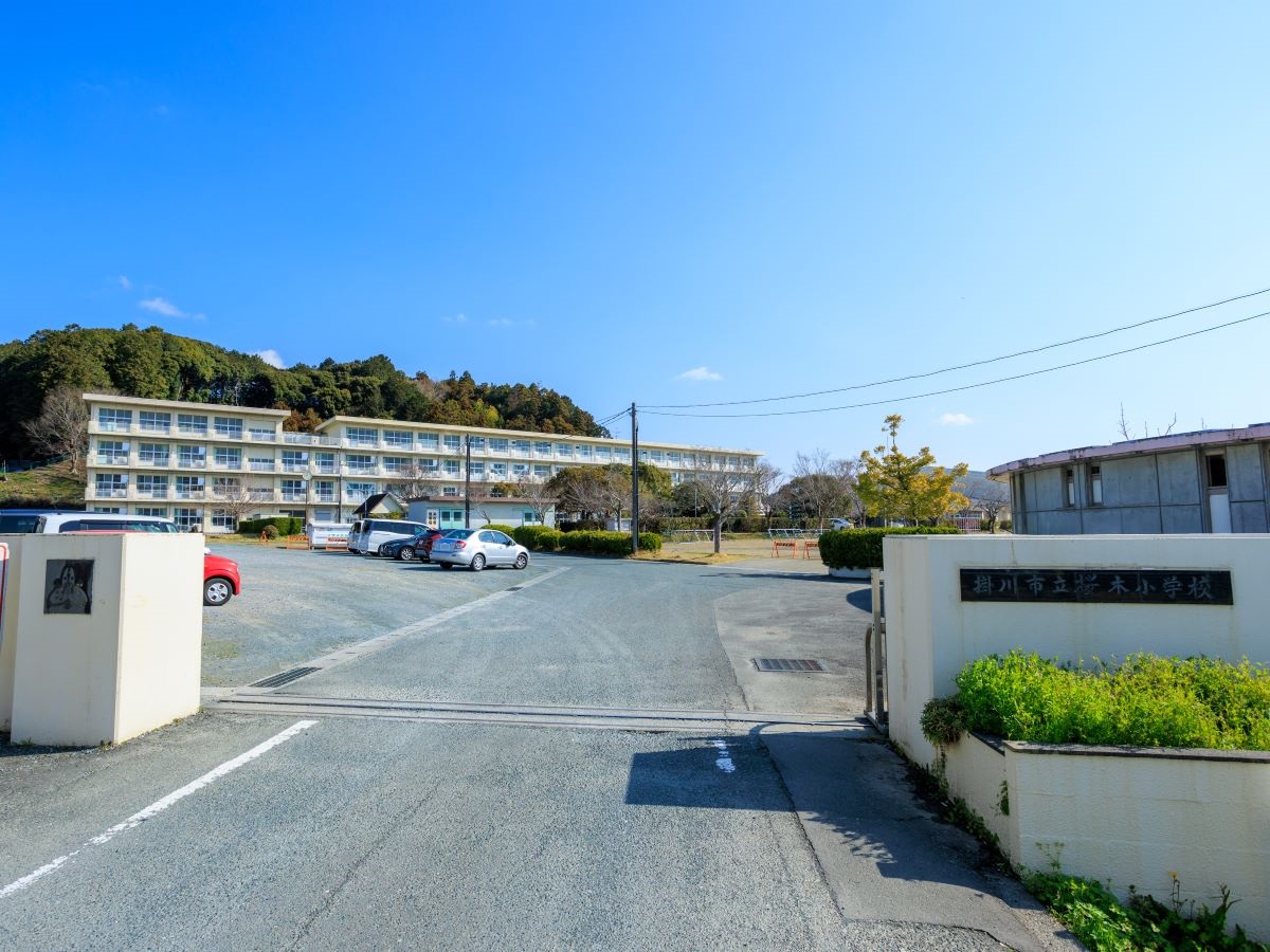 桜木小学校まで約1.5km～1.6km（徒歩19分～20分）　少し距離はありますが、お友達と一緒に登下校することで、自然と会話も増え、コミュニケーションが取れますね！
