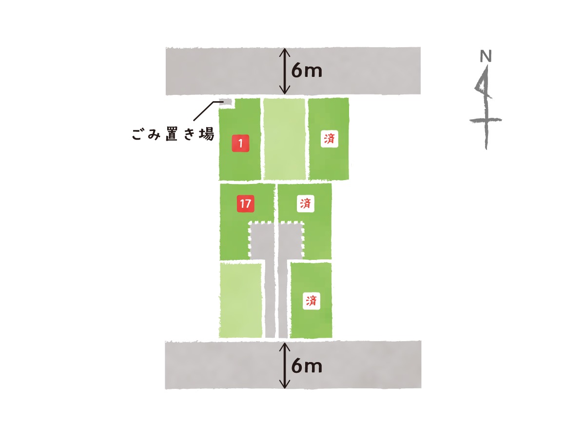 全5区画の分譲地です！新しいコミュニティの輪が広がり、笑顔あふれるあたたかい街です。　