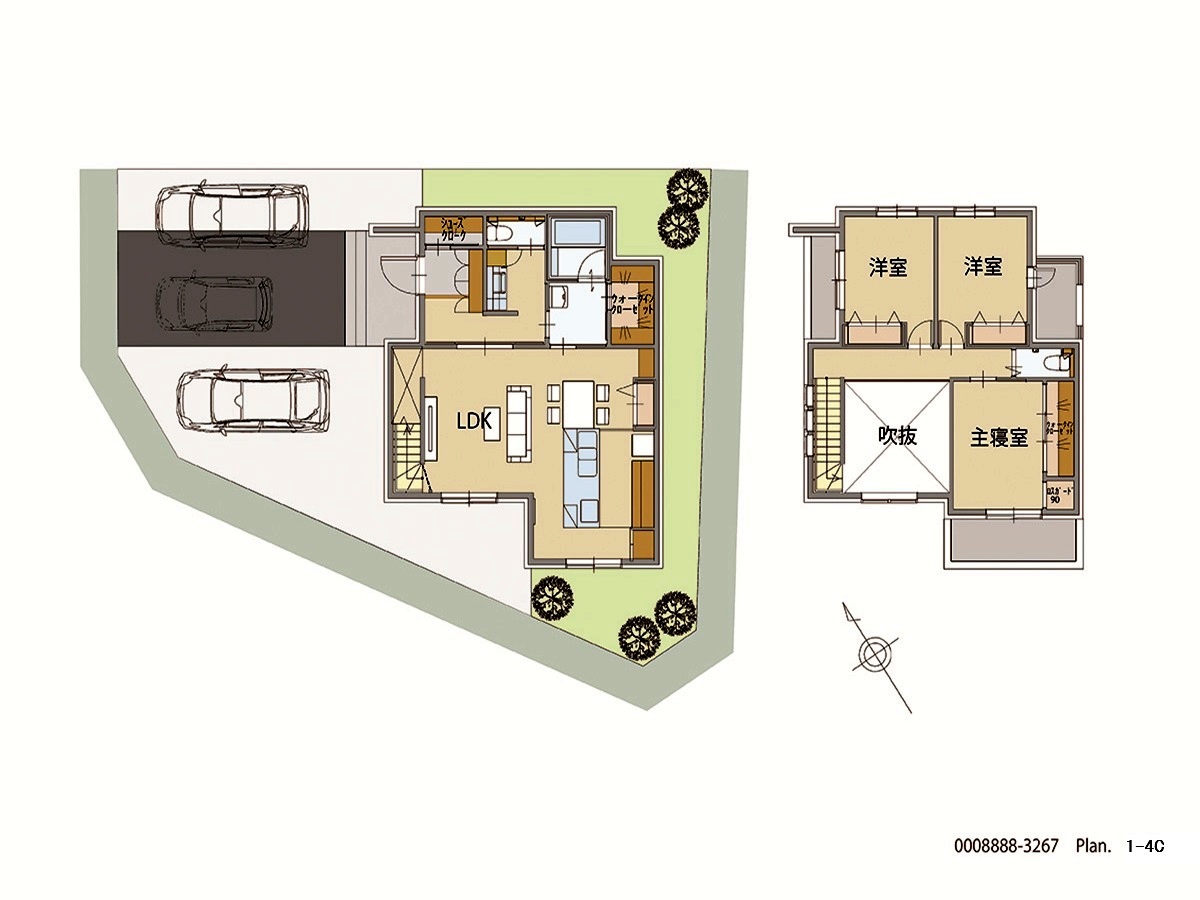 イイコトテラス馬場山緑 モデルハウス 区画番号No.13 間取り図