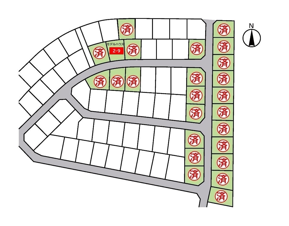 サクシードヒルズ　高岡台 モデルハウス 区画図