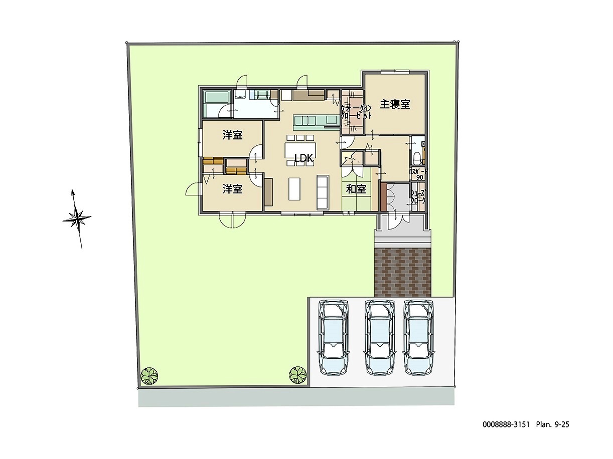 蔵王みはらしの丘（上山市） モデルハウス 区画番号No.７番地１ 間取り図