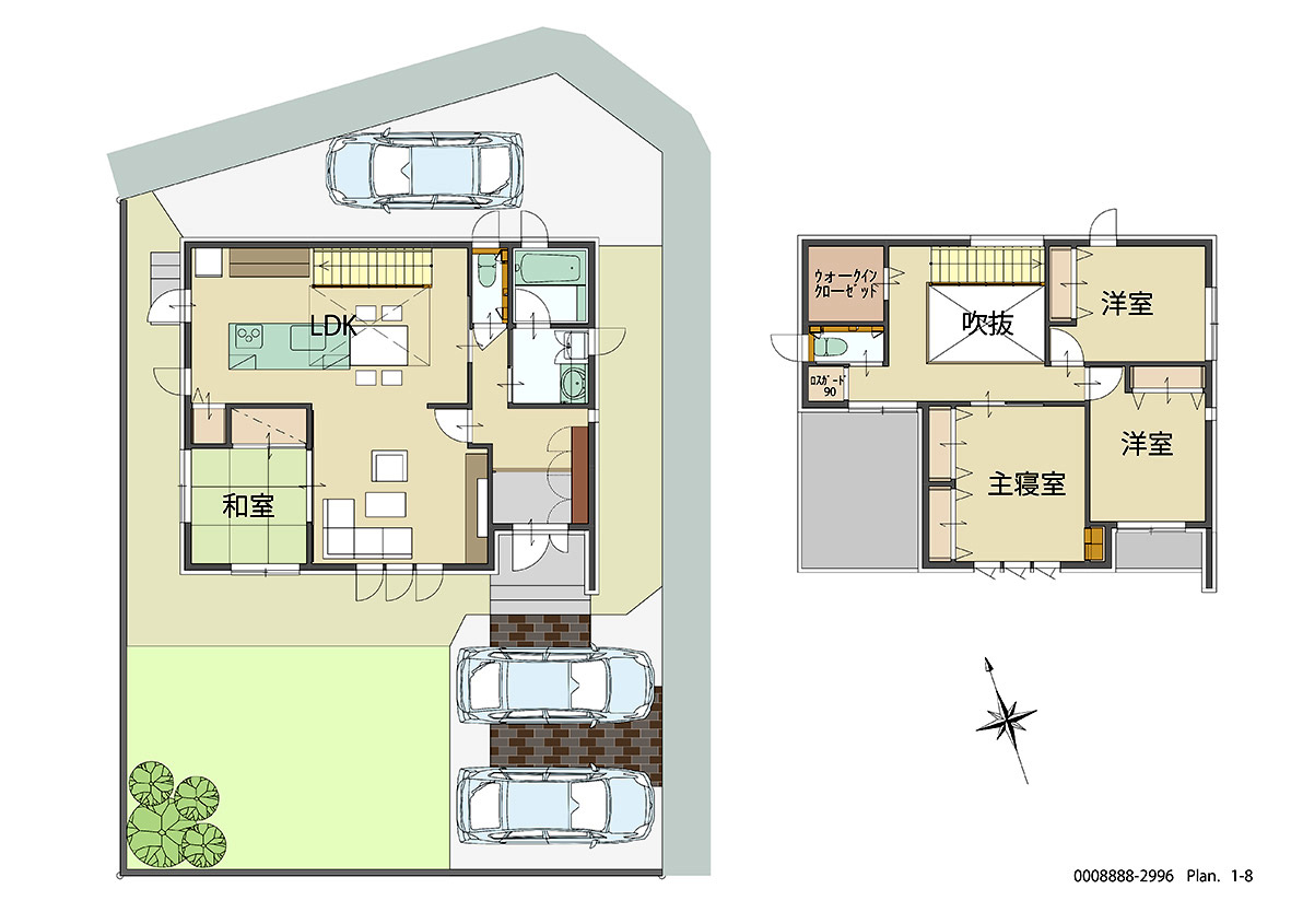 古河市上辺見分譲地２ モデルハウス 区画番号No.６ 間取り図