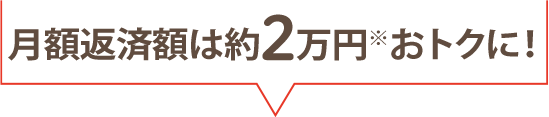 月額返済額は約2万円おトクに！