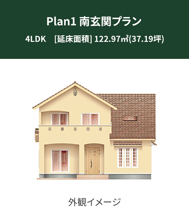 Plan 1：南玄関プラン 外観